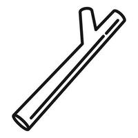 icône de bâton de bois de chien, style de contour vecteur