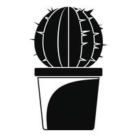 icône de pot de cactus sphérique, style simple vecteur