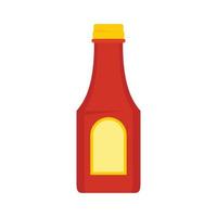 icône de bouteille de ketchup de tomate, style plat vecteur