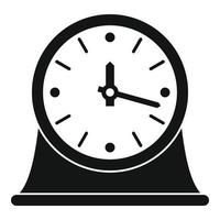 icône vintage horloge, style noir simple vecteur