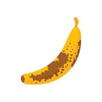 icône de banane à pois bruns, style plat vecteur