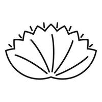 icône de fleur de lotus, style de contour vecteur