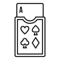 icône de cartes de jeu de casino, style de contour vecteur