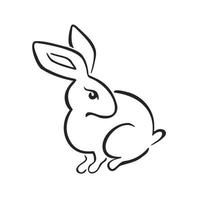 symbole de l'horoscope oriental lapin de Pâques, ligne de lapin, illustration vectorielle vecteur