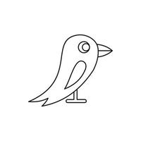 icône d'oiseau dans le style de contour vecteur