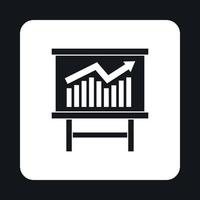 icône de présentation graphique croissante, style simple vecteur