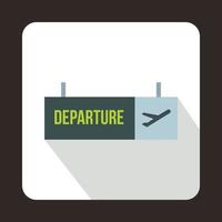 icône de signe de départ de l'aéroport, style plat vecteur