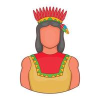 icône amérindienne, style cartoon vecteur