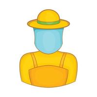 icône de l'apiculteur, style cartoon vecteur