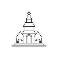 icône de l'église, style de contour vecteur