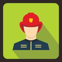 icône de pompier, style plat vecteur