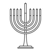 icône menorah, style de contour vecteur