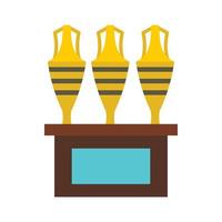 icône de trois vases égyptiens, style plat vecteur