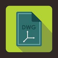 icône de fichier dwg, style plat vecteur
