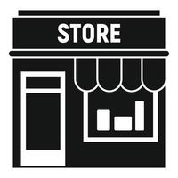 icône de magasin de magasin de rue, style simple vecteur