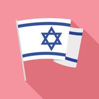 icône de drapeau d'Israël, style plat vecteur