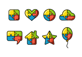 Puzzle coloré Symbole de l'autisme vecteur