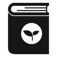 icône de livre d'herbes médicinales, style simple vecteur