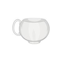 icône de tasse de thé blanc, style cartoon vecteur