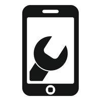 icône de service de réparation de téléphone, style simple vecteur