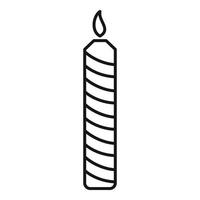 icône de bougie d'anniversaire de fête, style de contour vecteur