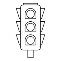 icône de feux de signalisation routière, style de contour vecteur