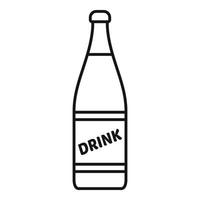 icône de bouteille de soda diététique, style de contour vecteur