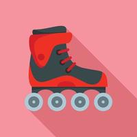 icône de patins à roues alignées freestyle, style plat vecteur