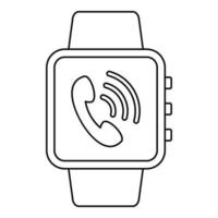 recevoir l'icône de smartwatch d'appel, style de contour vecteur