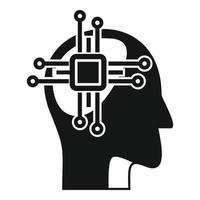 icône du cerveau intelligent de l'éducation, style simple vecteur