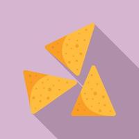 icône de nachos mexicains, style plat vecteur