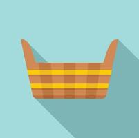 icône de pot de bois de sauna, style plat vecteur