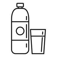 icône de bouteille d'eau de service en chambre, style de contour vecteur