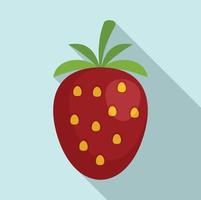 icône de fraise, style plat vecteur