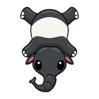 mignon petit personnage de dessin animé de tapir vecteur