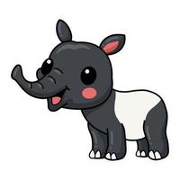 mignon petit personnage de dessin animé de tapir vecteur