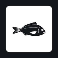 icône de poisson d'eau salée, style simple vecteur
