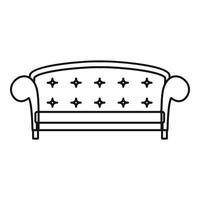 icône de canapé couronne, style de contour vecteur