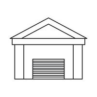 nouvelle icône de garage, style de contour vecteur