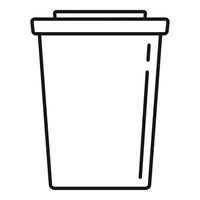 icône de tasse de latte en plastique, style de contour vecteur