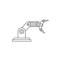 icône de manipulateur de main robotique, style de contour vecteur