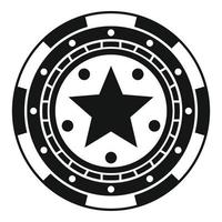 icône de jeton de casino étoile, style simple vecteur
