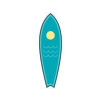 icône bleue de planche de surf, style plat vecteur