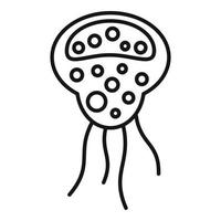 icône de bactéries de laboratoire, style de contour vecteur
