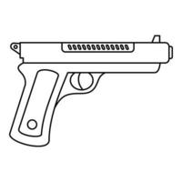 icône de pistolet gangster, style de contour vecteur