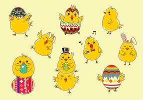 Pâques Chick Cartoon Vecteur libre