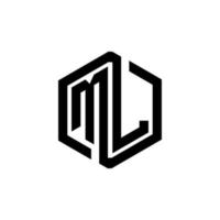 création de logo de lettre ml dans l'illustration. logo vectoriel, dessins de calligraphie pour logo, affiche, invitation, etc. vecteur