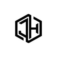 création de logo de lettre jh en illustration. logo vectoriel, dessins de calligraphie pour logo, affiche, invitation, etc. vecteur