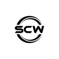 création de logo de lettre scw en illustration. logo vectoriel, dessins de calligraphie pour logo, affiche, invitation, etc. vecteur