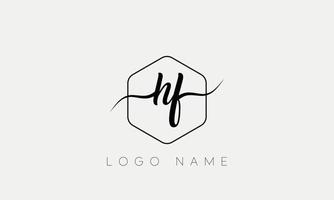 lettre manuscrite hf logo pro fichier vectoriel